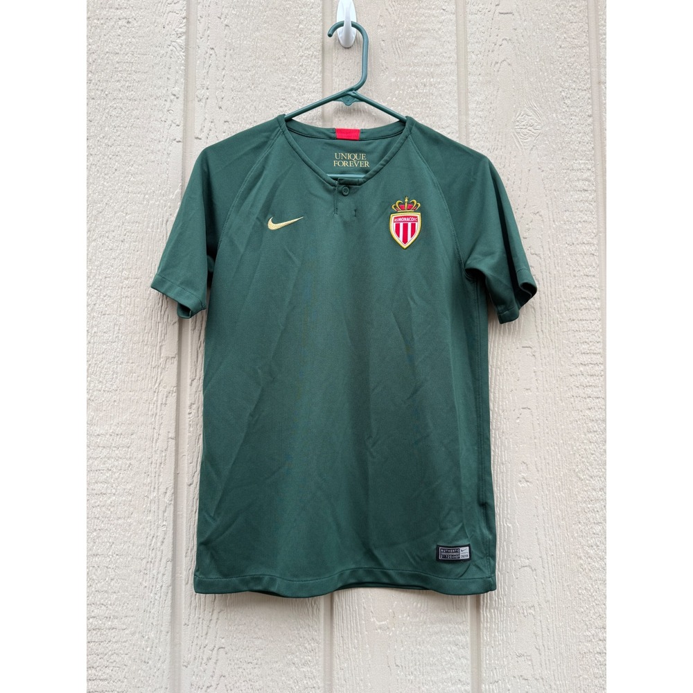 Nike XL AS Monaco Soccer Jersey Green Dri-FIT Authentic 2018 Away Kit